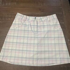 Nike Golf Plaid Mini Skirt in Pink and Blue